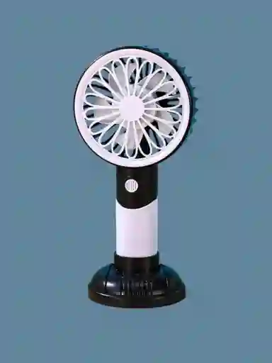 Mini Ventilador De Mano Portátil Con Base Recargable Por Usb 3 Velocidades (blanco/negro)