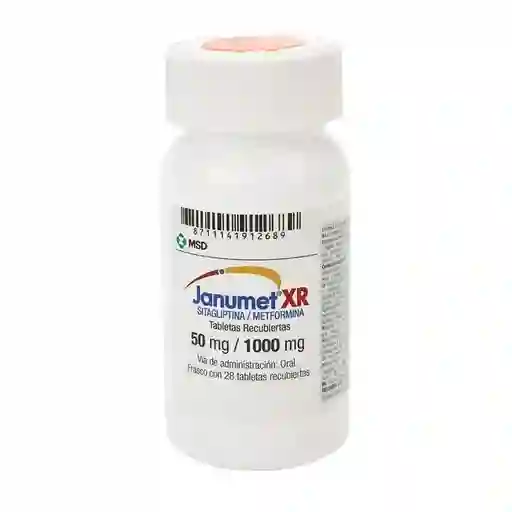 Janumet Xr 50mg / 1000 Mg 28 Tabletas Recubiertas