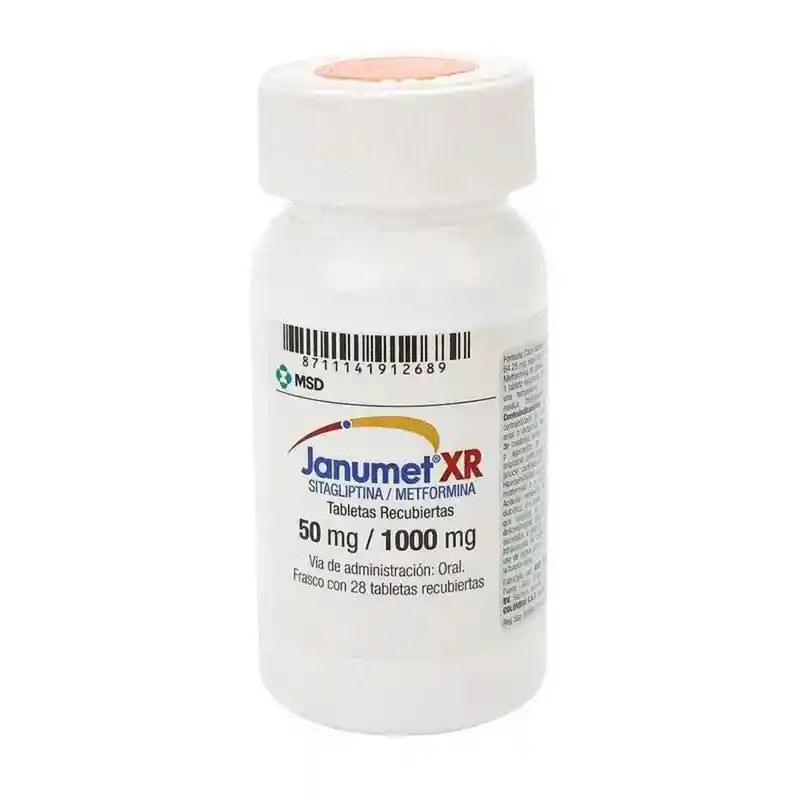 Janumet Xr 50mg / 1000 Mg 28 Tabletas Recubiertas