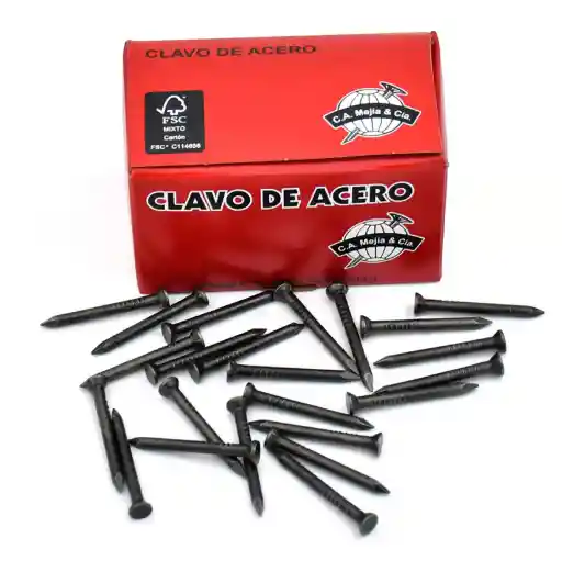 Clavo De Acero Liso, Puntilla De Hierro 1" 1/2 X10 Und