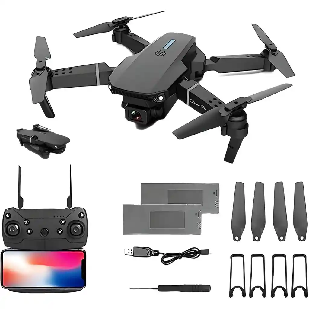 Dron E88 Pro Con Video Cámara Dual 4k Full Hd Wifi Y Gps