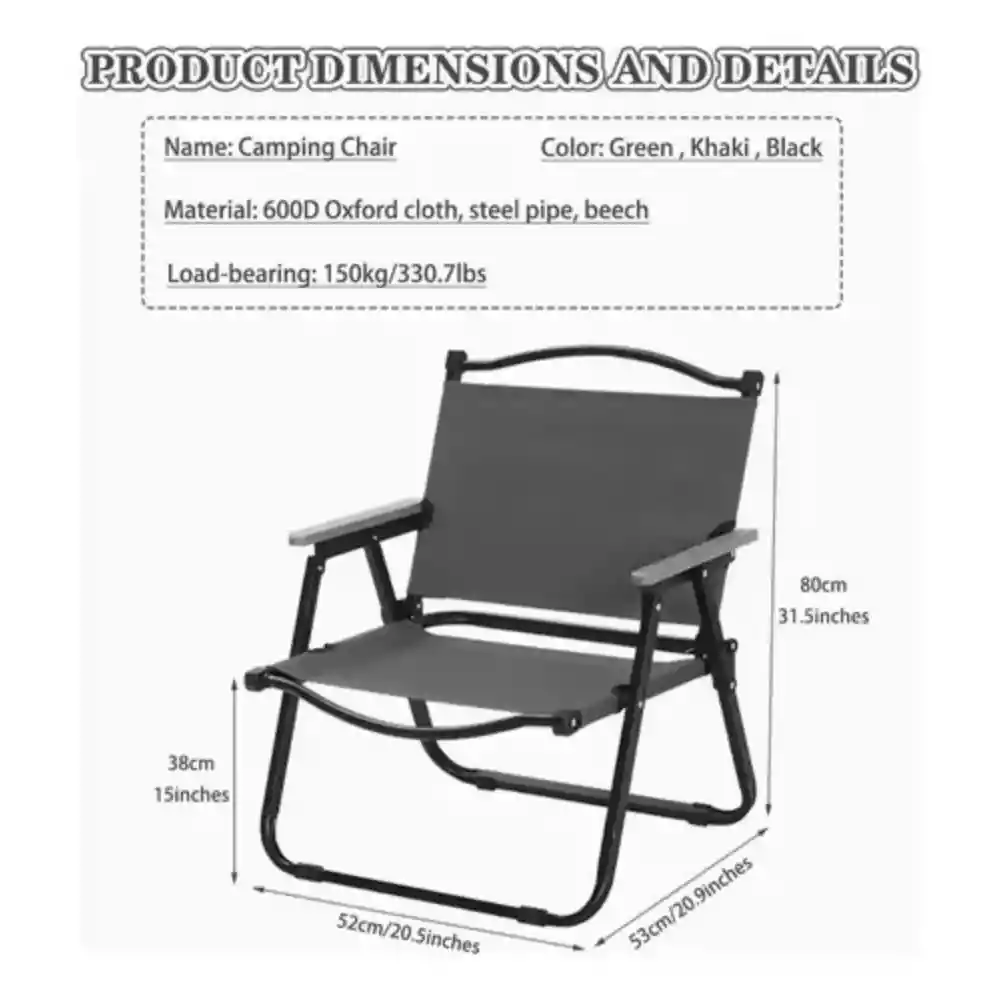 Silla Plegable Para Camping Negro W05a