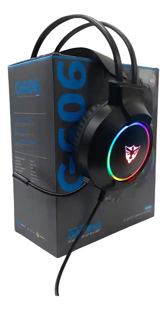 Diadema Gamer Con Luz Rgb De Juego + Microfono G606