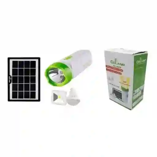 Kit Linterna Recargable 3w Portátil Liviana Con Panel Solar