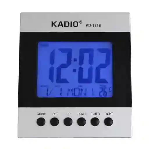 Reloj Multifuncional Alarma Digital, Sensor Calendario Y Termómetro (negro/plateado