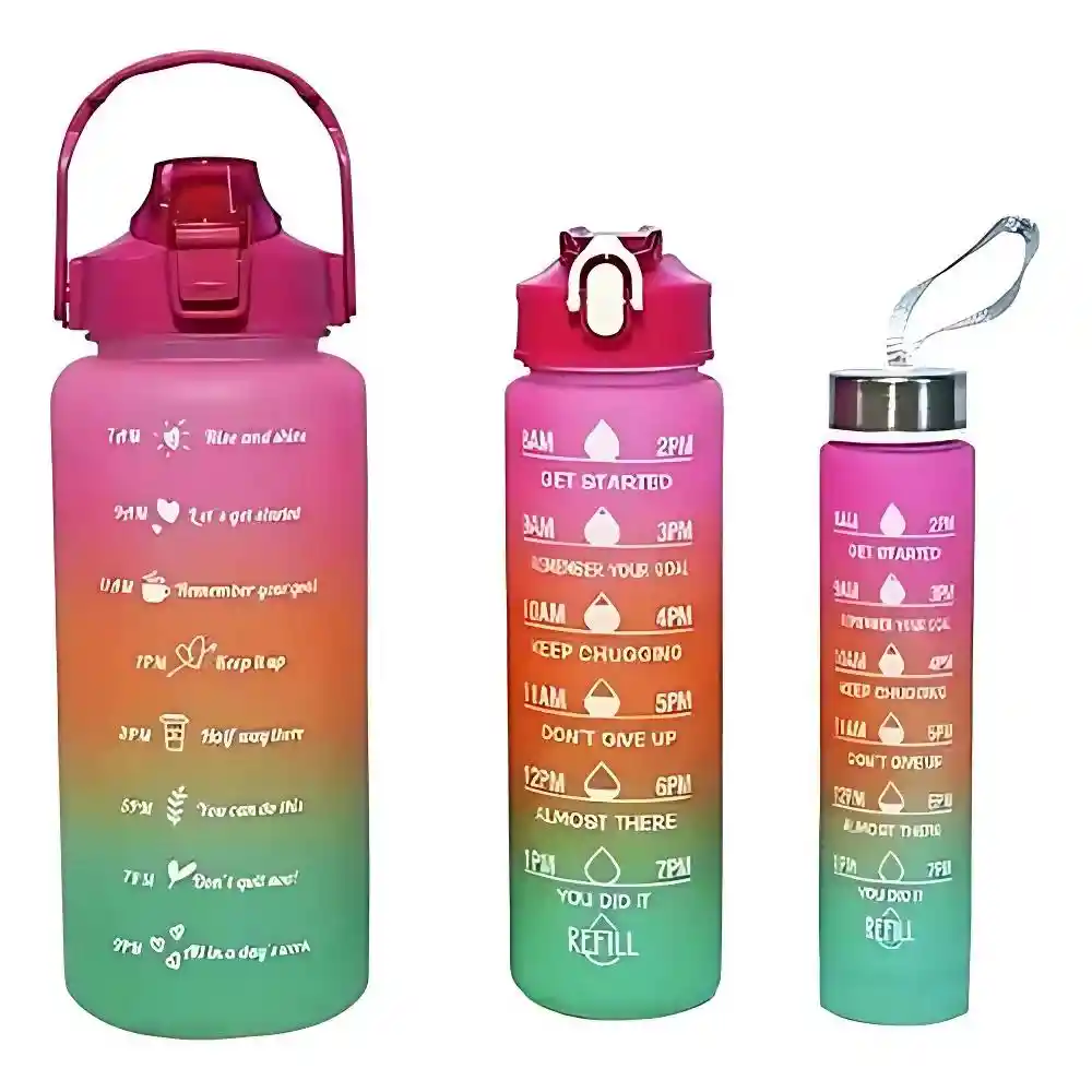 Botilo Motivacional Botella De Agua 2000 Ml+ Stikers