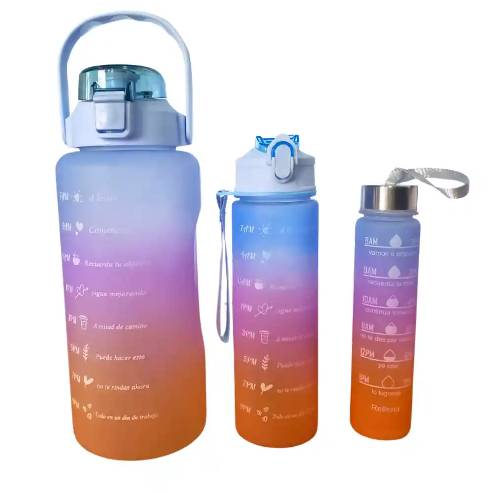 Botilo Motivacional Botella De Agua 2000 Ml+ Stikers