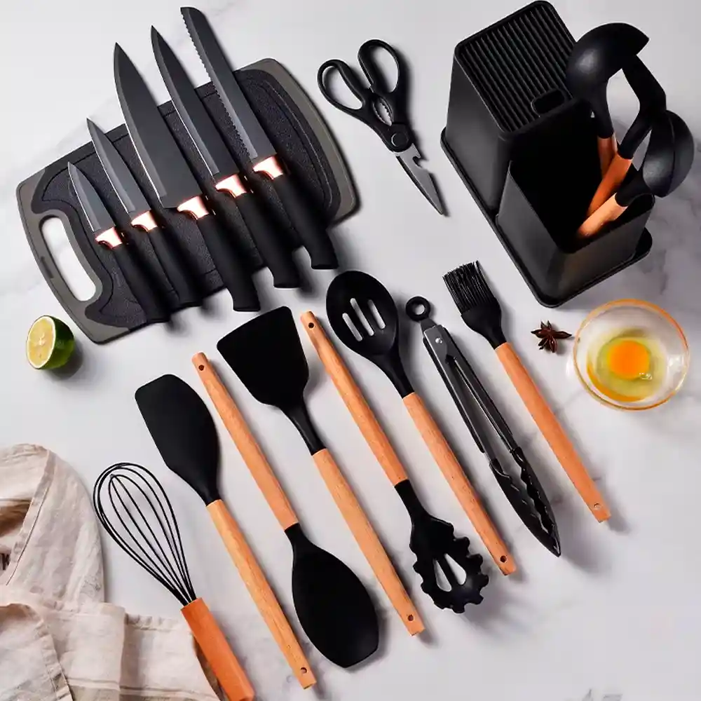 Set De 19 Utensilios De Cocina – Completo, Resistente Y Antiadherente