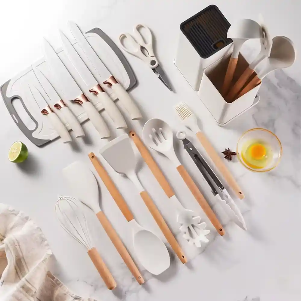 Set De 19 Utensilios De Cocina – Completo, Resistente Y Antiadherente