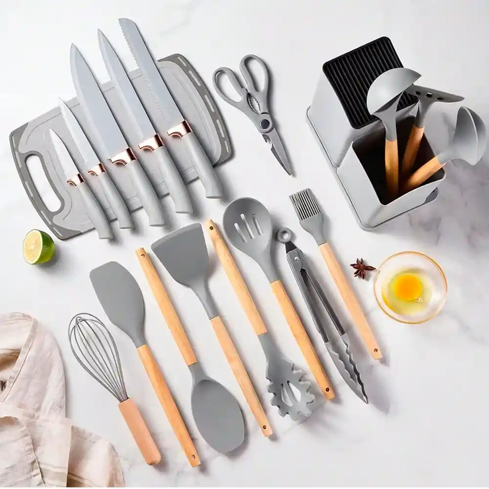 Set De 19 Utensilios De Cocina – Completo, Resistente Y Antiadherente