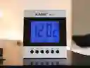 Reloj Multifuncional Alarma Digital, Sensor Calendario Y Termómetro (negro/plateado