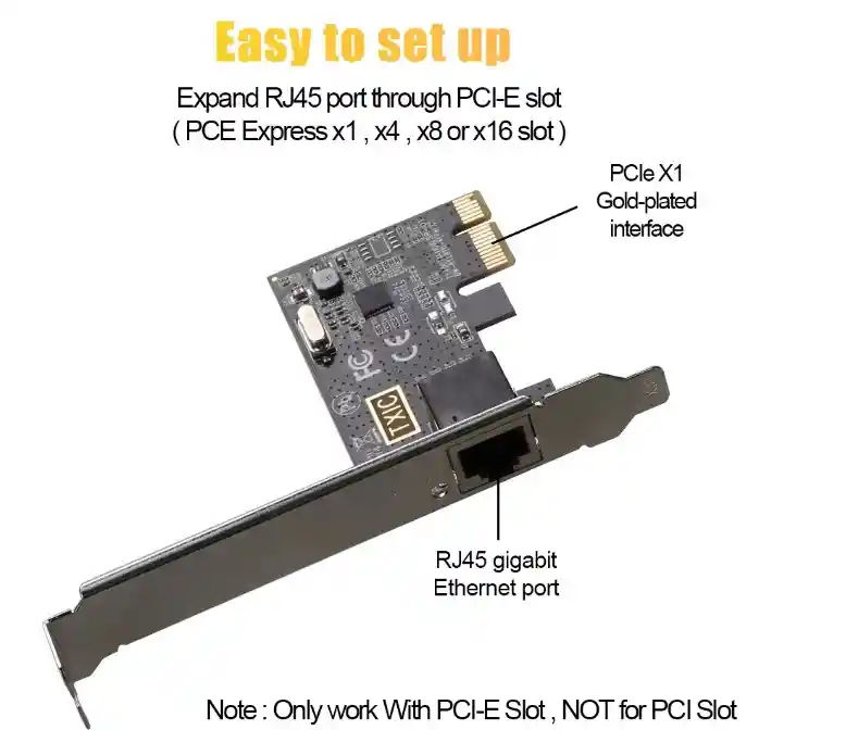 Adaptador Convertidor De Red Pcie A Tarjeta De Red Rj45 De 1000mbps Lan Adaptador Gigabit Etherent Pc Escritorio