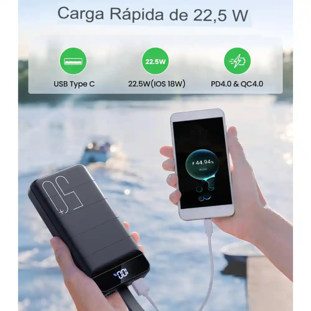 Power Bank Batería Externa Portátil 50.000 Mah Carga Rápida