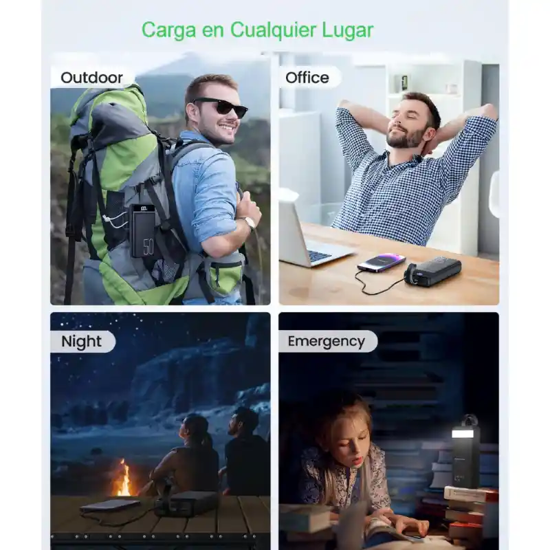 Power Bank Batería Externa Portátil 50.000 Mah Carga Rápida