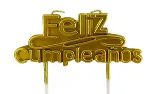 Velas Feliz Cumpleaños Dorada
