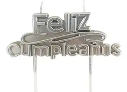 Velas Feliz Cumpleaños Plateado