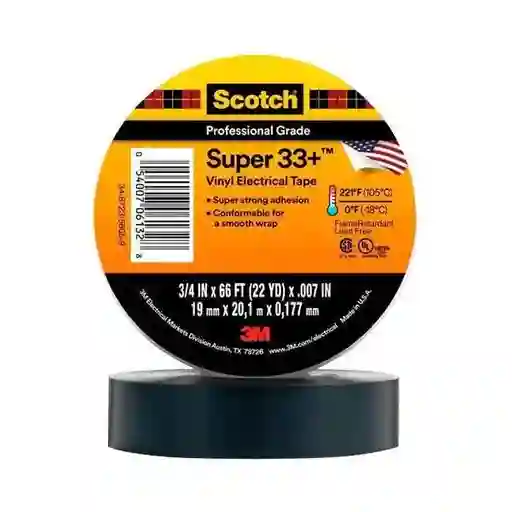 Cinta Super 33+plus 20m Negro - 3m 80611207012