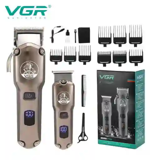 Set Maquina + Patillera Recargable V-675 Vgr