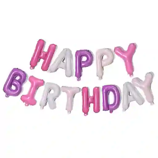 Globos Letras Cumpleaños Rosa