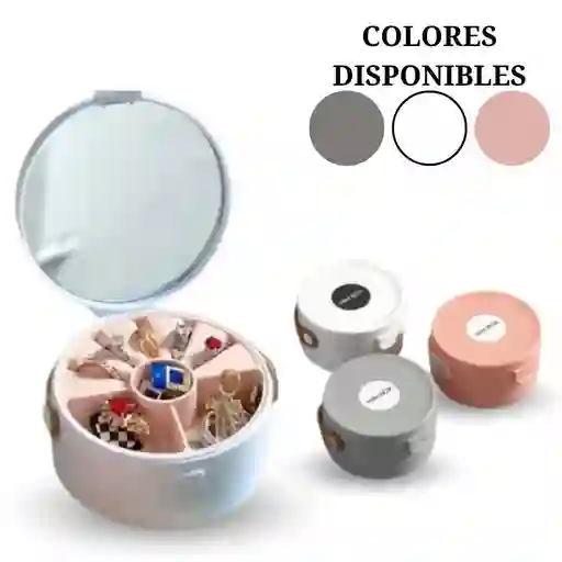 Joyero De Lujo Organizador De Joyas 2 Niveles Con Espejo Base De Silicona