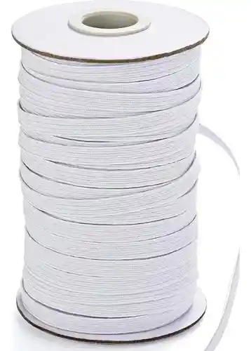 Hilo Caucho Plano Elástico Resorte Blanco 4cm X2 Metros
