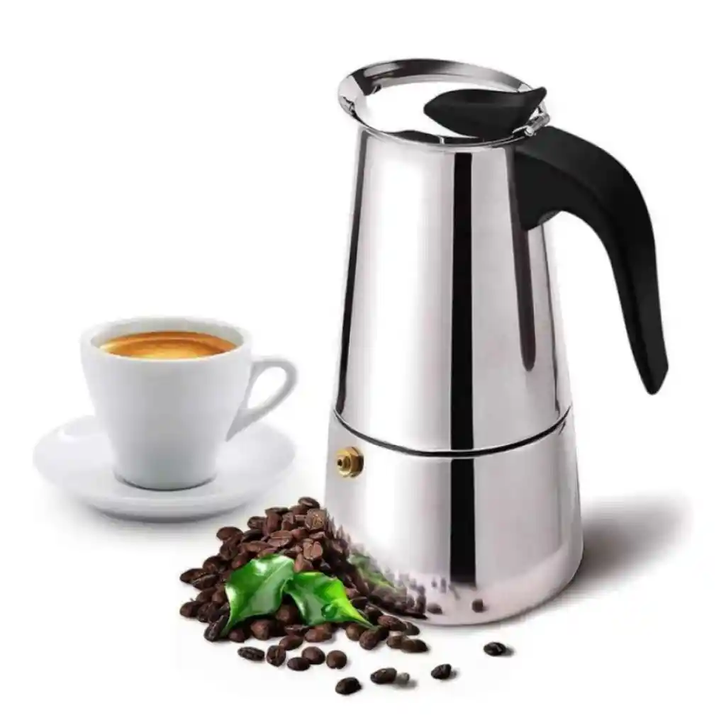 Cafetera Italiana Espresso Maker Acero Quirurgico 9 Tazas Color Plata