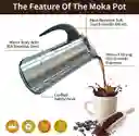 Cafetera Italiana Espresso Maker Acero Quirurgico 9 Tazas Color Plata
