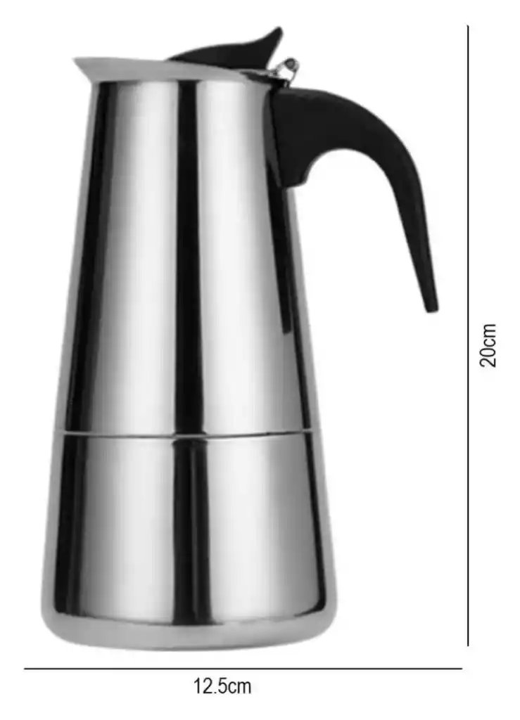 Cafetera Italiana Espresso Maker Acero Quirurgico 9 Tazas Color Plata