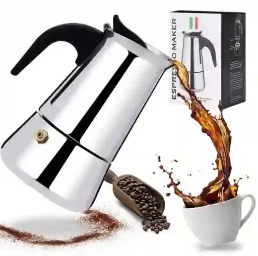 Cafetera Italiana Espresso Maker Acero Quirurgico 6 Tazas Color Plata