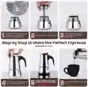 Cafetera Italiana Espresso Maker Acero Quirurgico 6 Tazas Color Plata