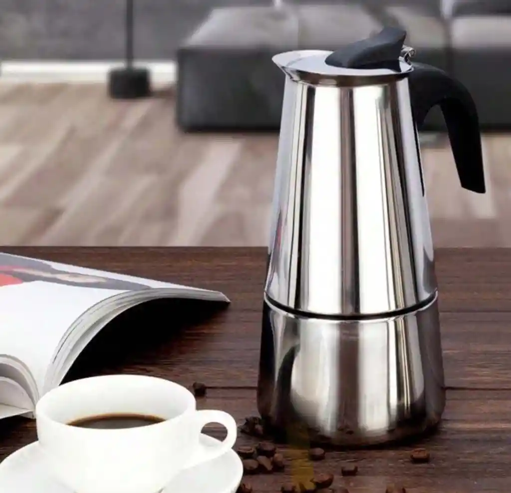 Cafetera Italiana Espresso Maker Acero Quirurgico 6 Tazas Color Plata