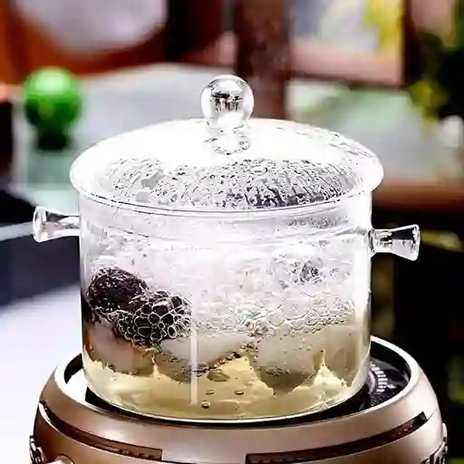 Olla De Vidrio Con Tapa 1.5 Litros Saludable De Borosilicato