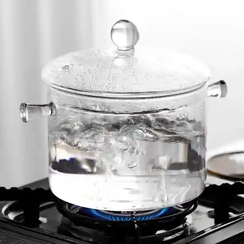 Olla De Vidrio Con Tapa 1.5 Litros Saludable De Borosilicato