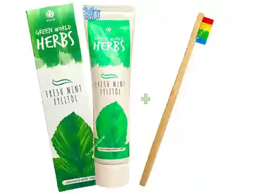 Crema Dental Y Cepillo De Bambu Hgw
