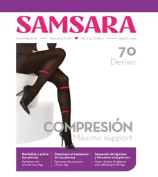 Medias Veladas Samsara Compresion Maximo Support - Color Canela -talla M