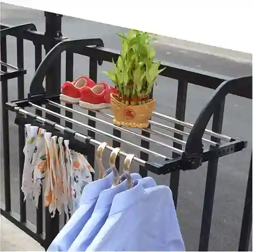 Tendedero De Ropa Balcón Zapatero Ventana Plegable Multifunción
