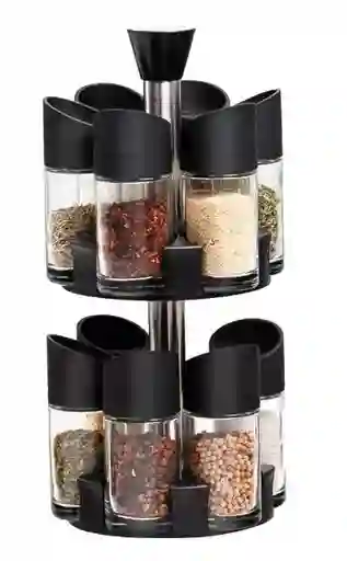 Especiero Condimenteros 2 Niveles Set 12 Envases Giratorio