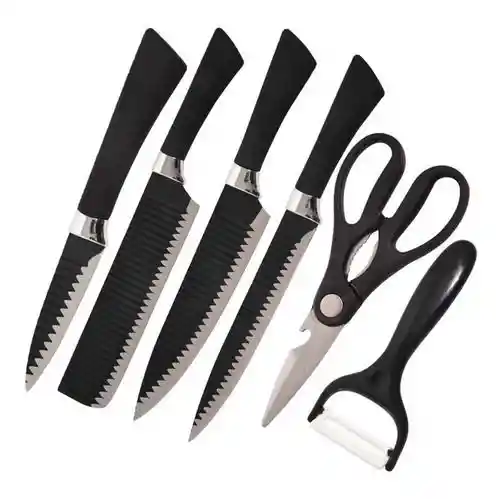 Set De Cuchillos Tijeras Y Pelador Utencilios De Cocina