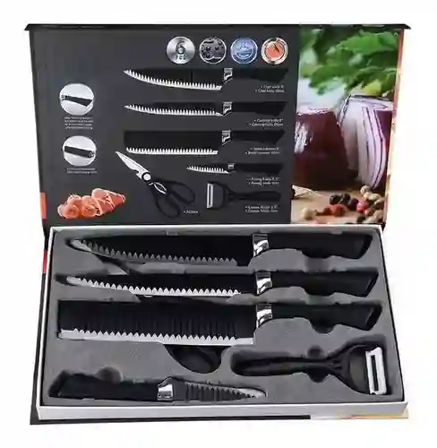 Set De Cuchillos Tijeras Y Pelador Utencilios De Cocina