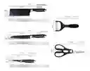 Set De Cuchillos Tijeras Y Pelador Utencilios De Cocina