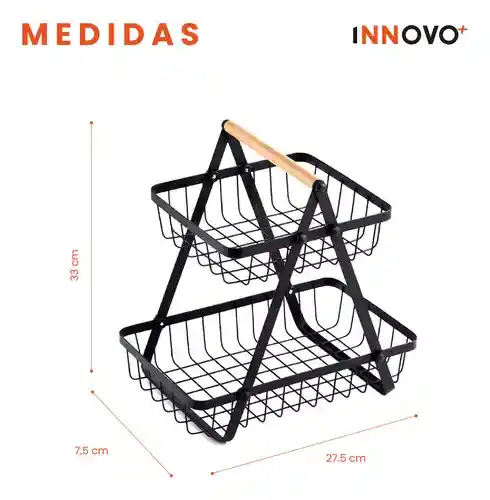 Organizador De Frutas Verduras Alimento Frutero 2 Niveles Innovo Home