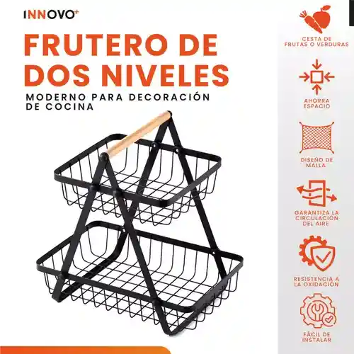 Organizador De Frutas Verduras Alimento Frutero 2 Niveles Innovo Home