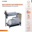 Platero Organizador De Cocina Metalico 2 Niveles Armable Innovo Home Negro