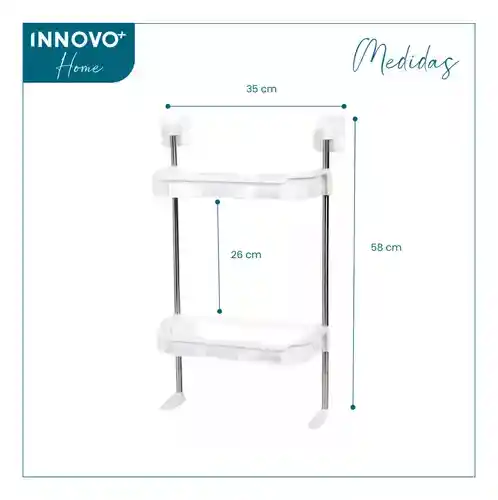 Organizador De Baño Cocina 2 Niveles Basic Innovo Home Blanco Armable