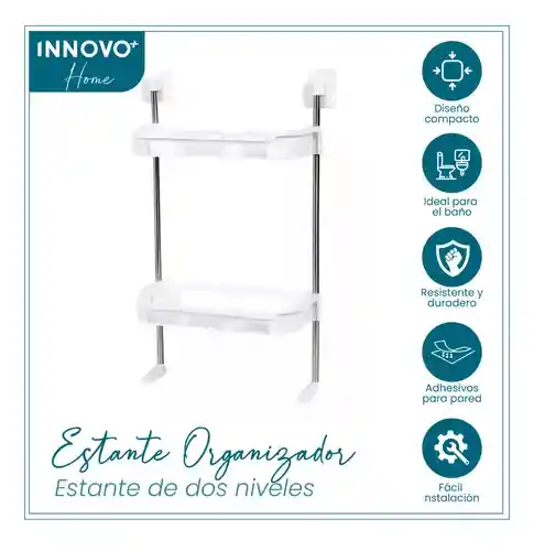 Organizador De Baño Cocina 2 Niveles Basic Innovo Home Blanco Armable