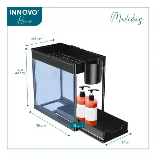 Organizador Multifuncional Para Hogar 2 Niveles Baño Cocina Innovo Home