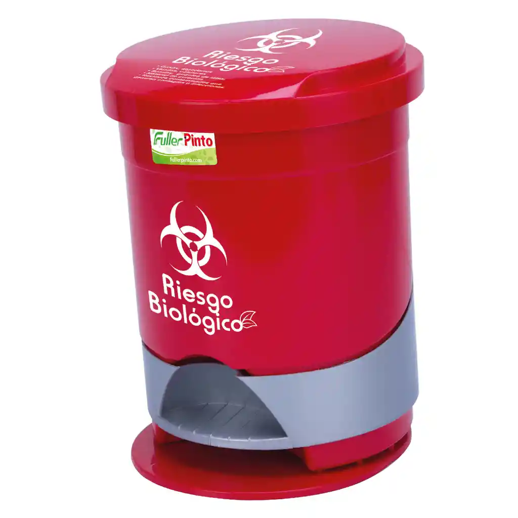 Papelera De Pedal 12 Lt Roja Con Marca