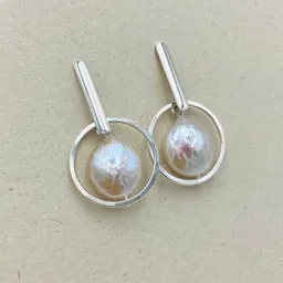Aretes De Plata Con Perlas Nacarada