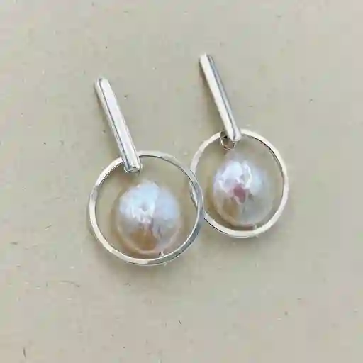 Aretes De Plata Con Perlas Nacarada