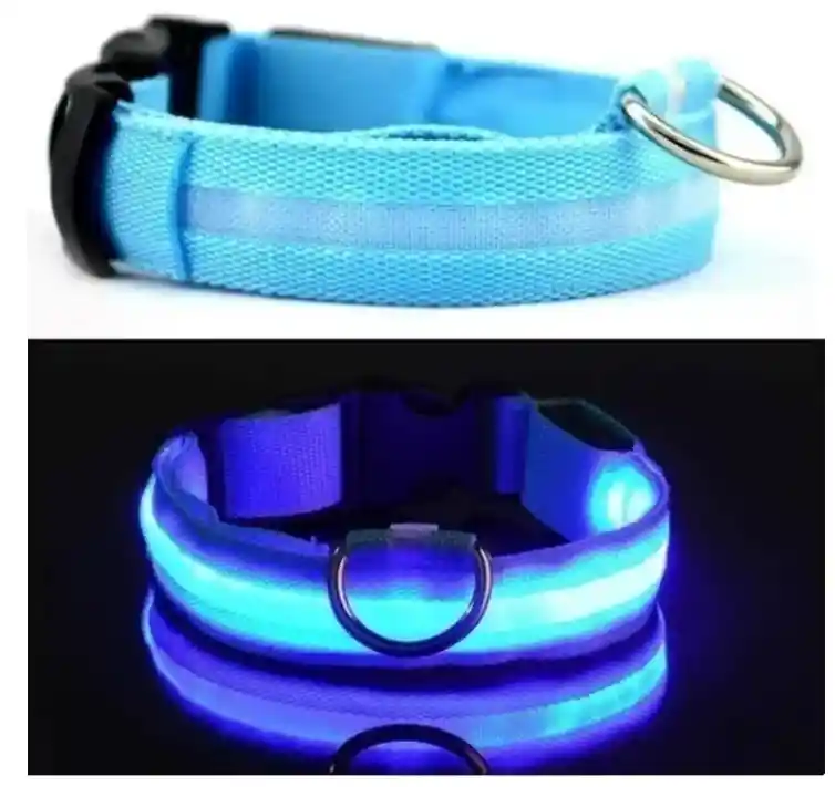 Collar Con Luz Led En Tela Con Bateria Talla Xl